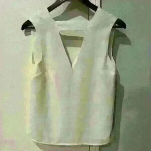 Endless Rose White V Neck Sleeveless Blouse